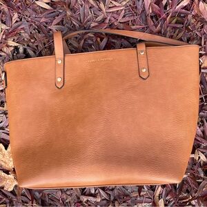 Poppy and Peonies Go Getter Tote, Cognac